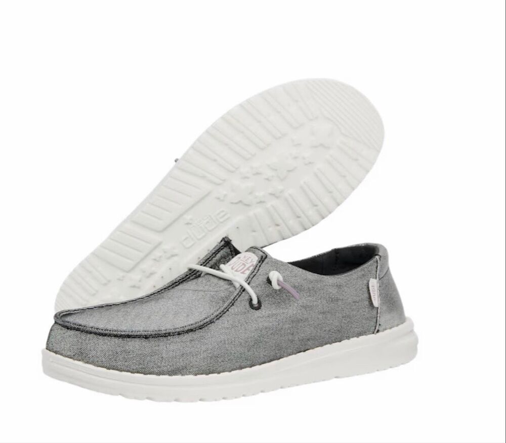 HEY DUDE Wendy Stretch Metallic Sparkle Shoes-9